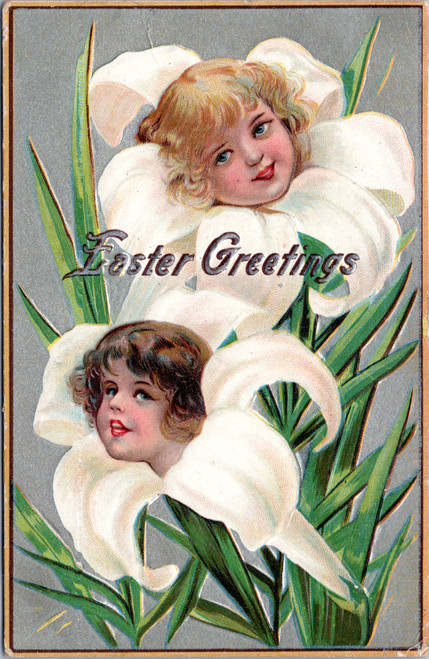 Easter Greetings - Girls in Lily Blooms