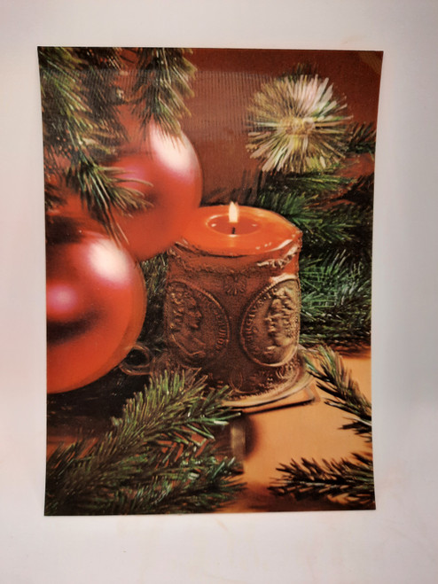 Christmas - red candle and balls - hologram