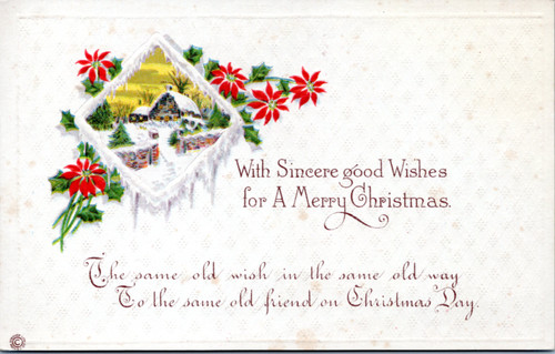 With Sincere Good wishes for a Merry Christmas - winter scene