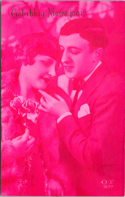 Gelukkig Nieuwjaar - Photo pink tint couple _ O.F. Series 1077 (29-17-772)