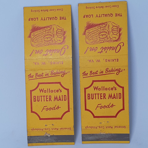 Set of 2 Wallace's Butter Maid foods, Elkins West Virginia