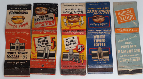 White Tower Hamburgers Coffee Restaurant - set of 5