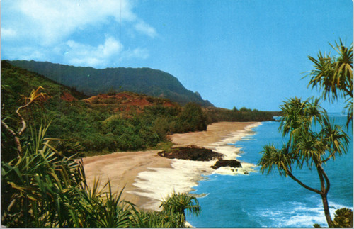 postcard Lumahai Beach Kauai Hawaii
