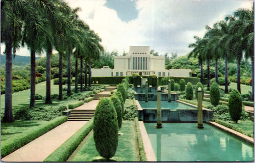 Postcard Laie Oahu Hawaii Mormon Temple