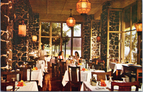 Halekulani Hotel - Dining Room Overlooking Waikiki with Diamond Head