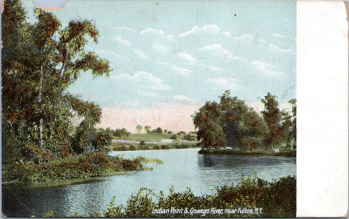 Postcard NY Fulton - Indian Point & Oswego River
