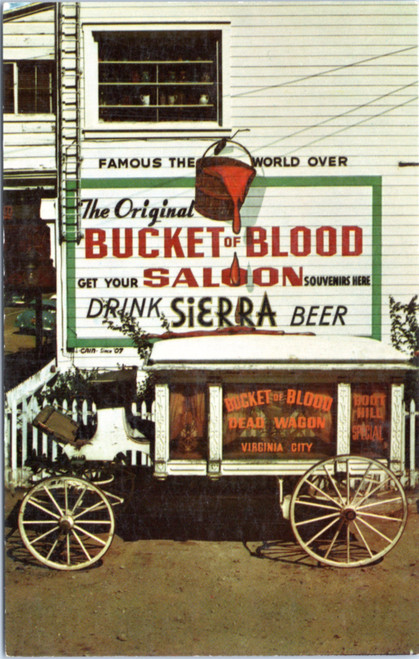 Bucket of Blood Saloon - view of exterior with wagon