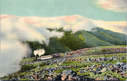 Famous Cog Railway ascending Mt. Washington