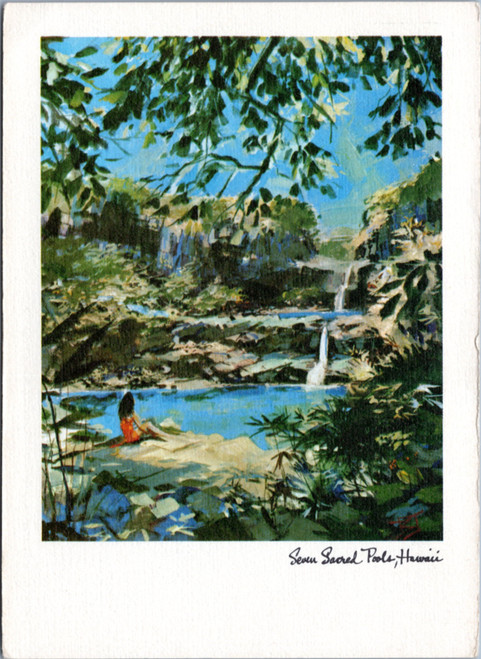 Postcard Art HI Seven Sacred Pools
