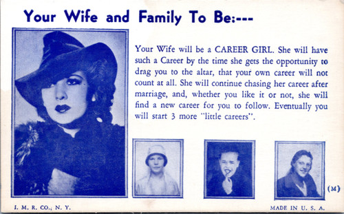 Wife and Family to Be  CAREER GIRL