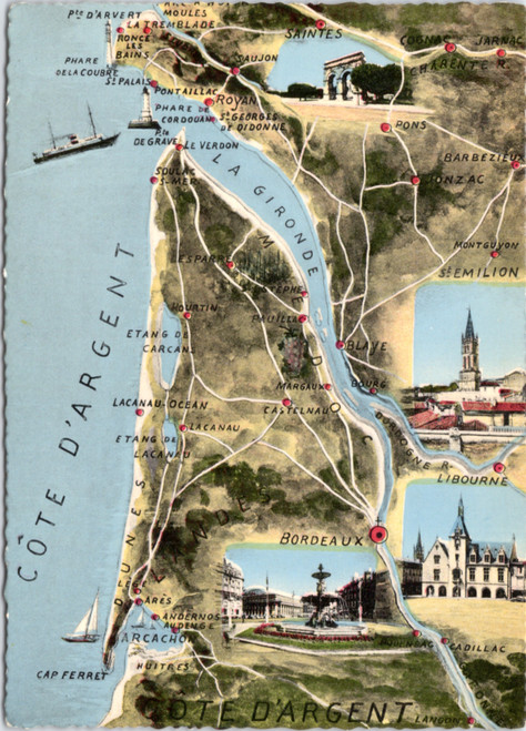 Cote D'Argent souvenir map