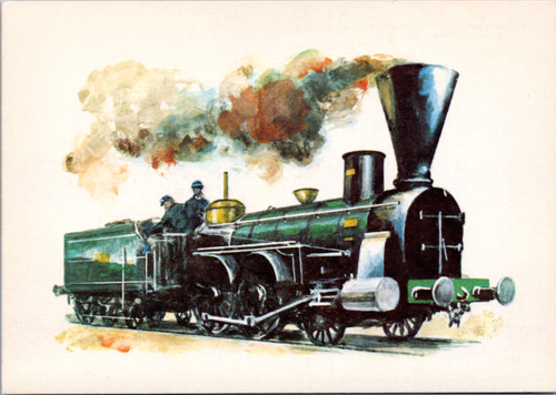 Postcard Train Art - Tisza Region Railways, Vienna - engine for passenger train Tisza
