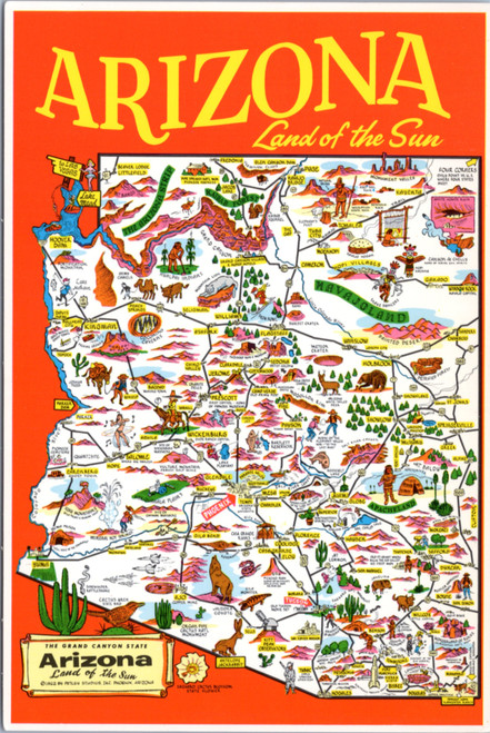 Arizona Map postcard