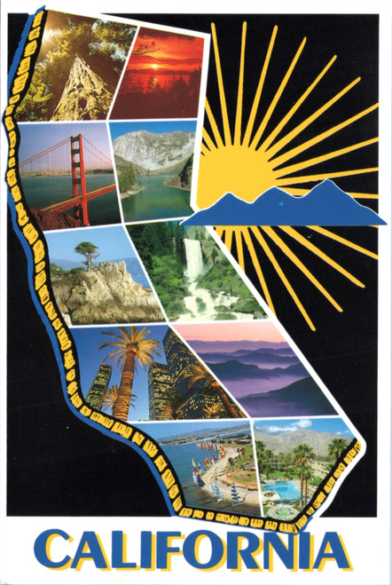 Postcard California map