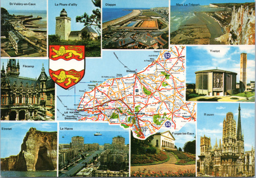 postcard map france