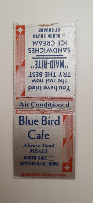 Matchbook bobtail IA Centerville - Blue Bird Café