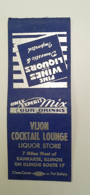 Matchbook bobtail IL Kankakee Vijon Cocktail Lounge Liquor Store