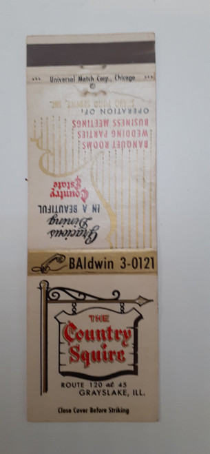 Matchbook cover IL  Grayslake - The Country Squire dining banquet rooms
