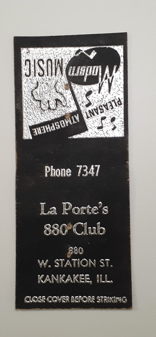 Matchbook bobtail  IL Kankakee - La Porte's 880 Club