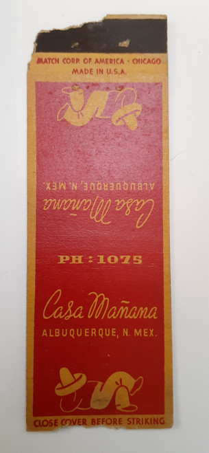 Matchbook Cover - NM Albuquerque restaurant - Casa Manana