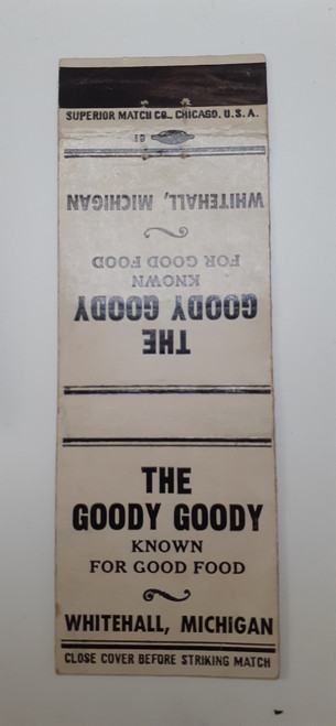 Matchbook Cover MI Whitehall - The Goody Goody