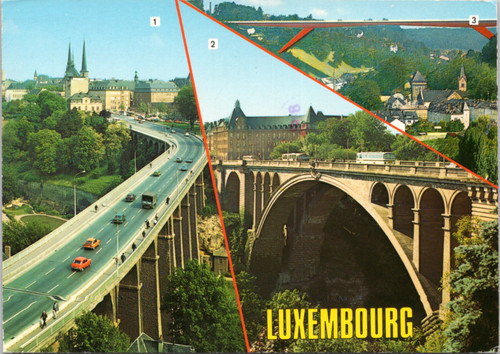 luxembourg multivew postcard