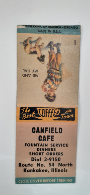 Matchbook bobtail IL Kankakee restaurant - Canfield Café