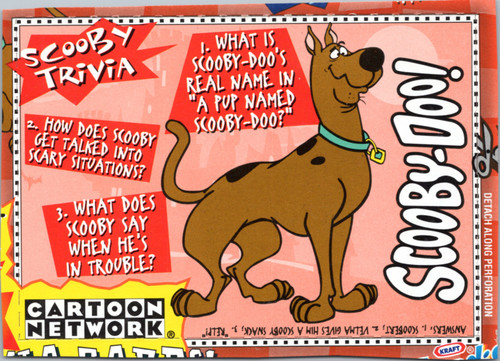 Scooby Trivia card from box