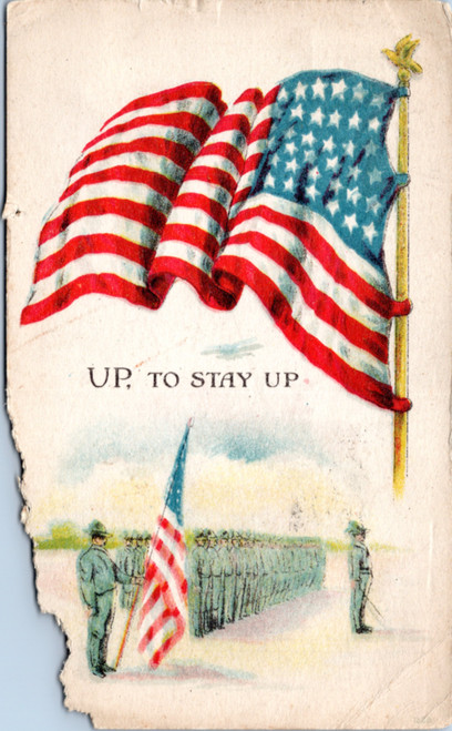 Postcard Patriotic American Flag