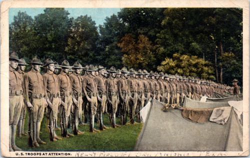 Postcard U.S. Troops at Attention Army Series 33