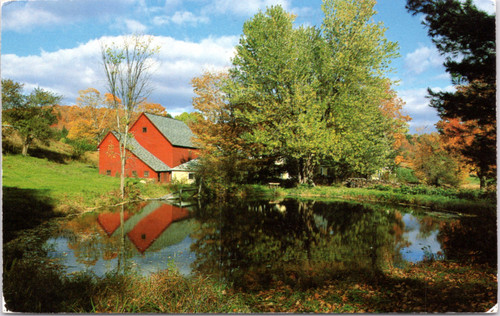Autumn in New England - Barn and Pond