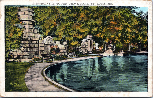 Postcard MO St. Louis - Ruins in Tower Grove Park