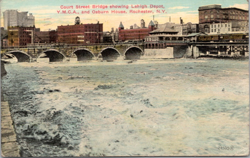Postcard NY Rochester - Court Street Bridge