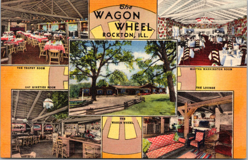 Postcard IL Rockton - Wagon Wheel Lodge