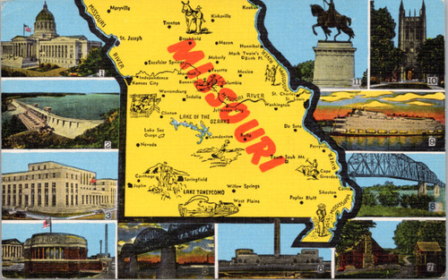 Missouri Map Postcard