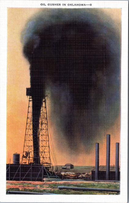 Postcard OK - Oil Gusher in Oklahoma