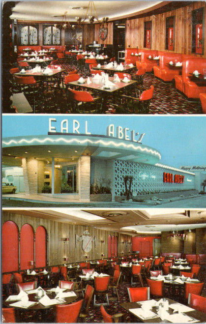 Postcard TX San Antonio Earl Abel's restaurant