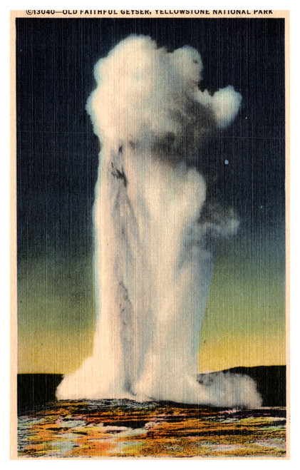 Postcard Yellowstone - Old Faithful