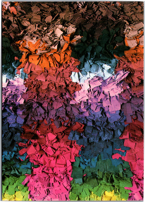 POSTCARD of  Rug dyed cotton fabric pile by John Hinchcliffe