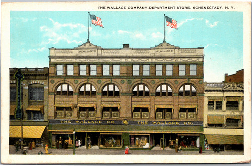 Postcard NY Schenectady Wallace Company Department Store