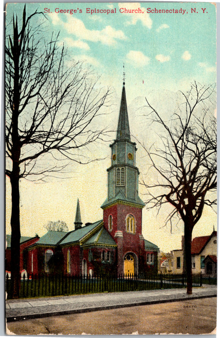 Postcard NY Schenectady St Georges Church