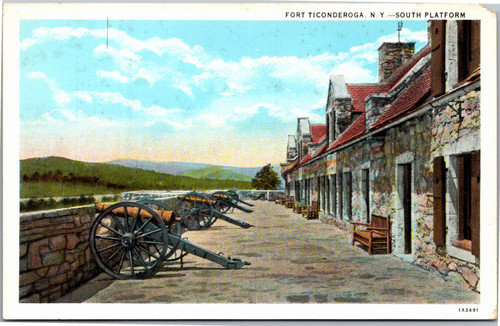 Postcard NY Fort Ticonderoga - The South Platform