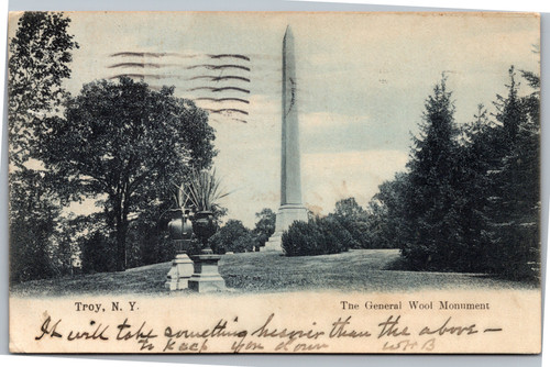 Postcard NY Troy The General Wool Monument