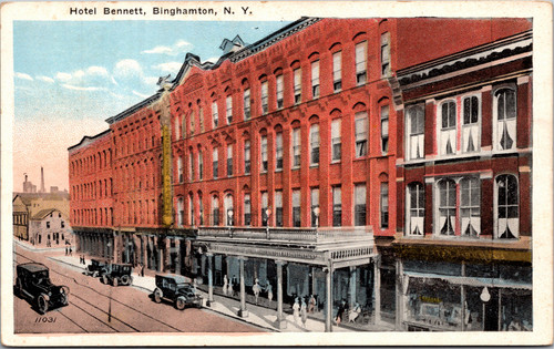 Postcard NY Binghamton Hotel Bennett