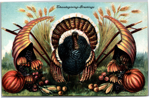 antique thanksgiving day postcard