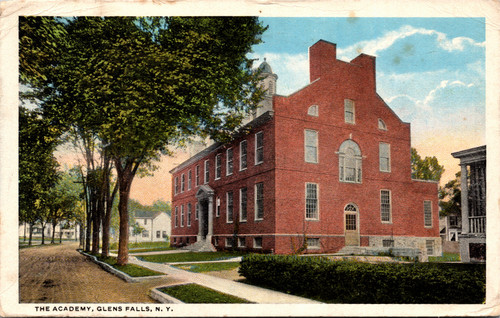 Postcard NY Glens Falls The Academy