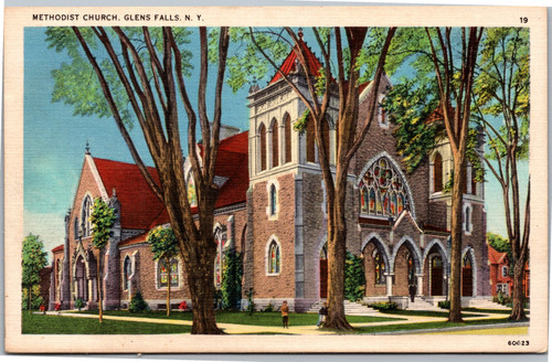 Postcard NY Glens Falls Methodist Church