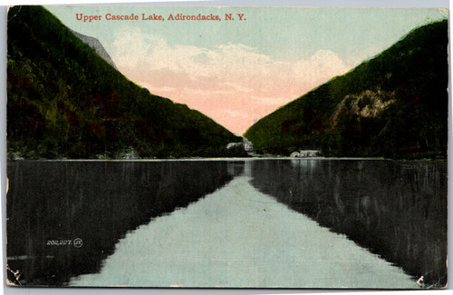 Postcard NY Adirondacks Upper Cascade Lake