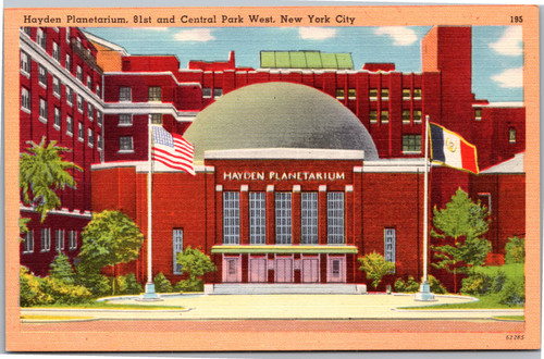 Postcard NY Hayden Planetarium exterior front view