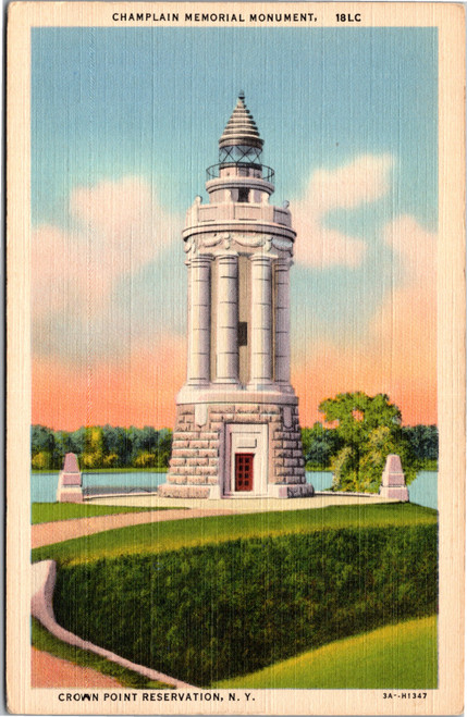 Postcard NY Crown Point Champlain Memorial Monument